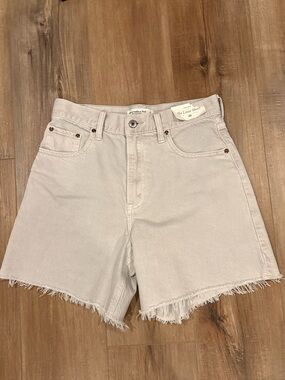 NWT Women’s Abercrombie size 26 high rise the loose shorts grey jean shorts